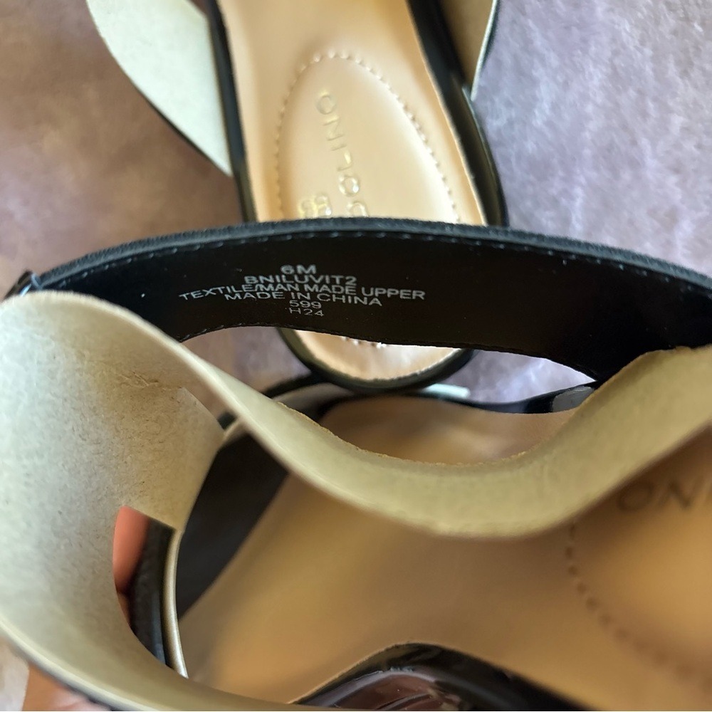 Bandolino BNILUVIT2 Black Rhinestone Wedge Sandals T-Strap Mules Womens 6M - Picture 6 of 10